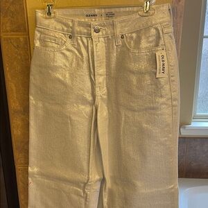 Old Navy Women's Shimmering silver Straight Leg Jeans